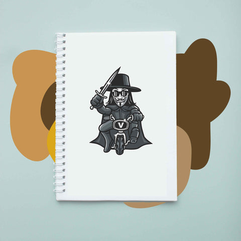Sổ tay notebook giấy ford in hình Vandetta Biker