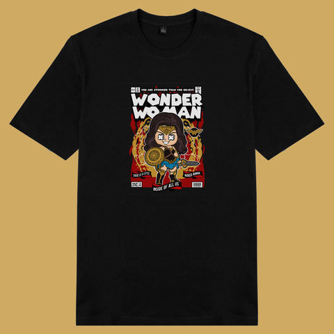 Áo thun unisex cotton in hình pop culture cartoon series - Wonder Woman (nhiều màu)