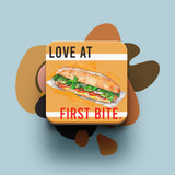 Đế lót ly bằng gỗ in hình Du lịch Vietnam - Love at first bite bánh mì