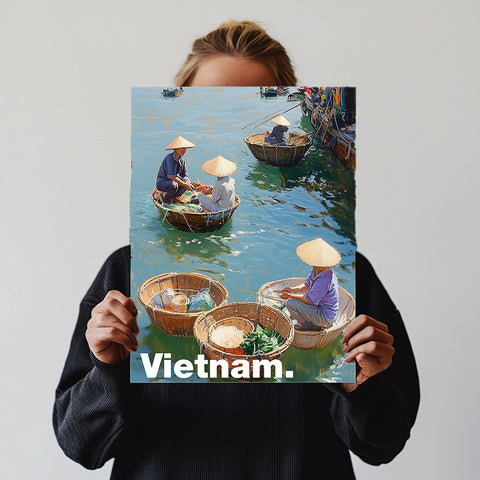 Tranh poster khổ A3 giấy mỹ thuật in hình Du lịch Vietnam - Ra Khơi