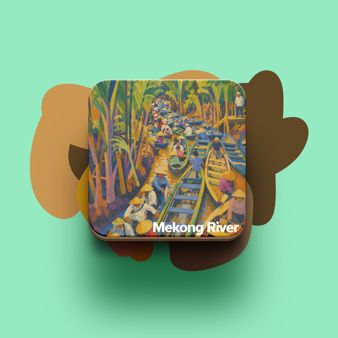 Mekong River Vietnam Souvenir Coaster – Floating Market