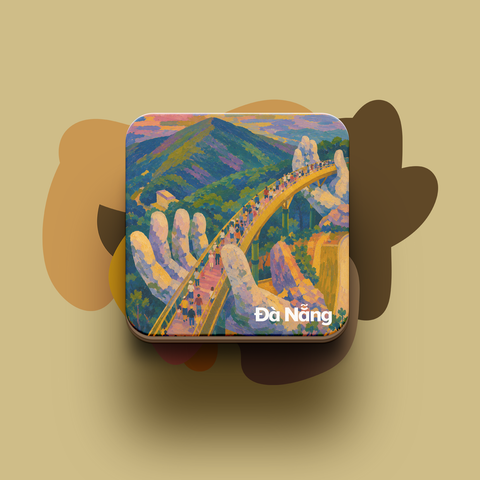 Da Nang Vietnam Souvenir Coaster – Golden Bridge Ba Na Hills