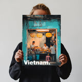 Tranh poster khổ A3 giấy mỹ thuật in hình Du lịch Vietnam - Street food