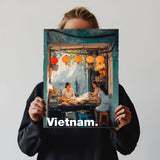 Tranh poster khổ A3 giấy mỹ thuật in hình Du lịch Vietnam - Street food 2