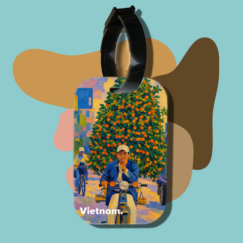 Vietnam On Bike Series Travel Tag – Tet Kumquat Tree on Bike