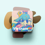 Đế lót ly bằng gỗ in hình Du lịch Vietnam - nhiều hình in