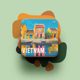 Đế lót ly bằng gỗ in hình Du lịch Vietnam - nhiều hình in