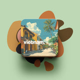 Đế lót ly bằng gỗ in hình Du lịch Vietnam - nhiều hình in