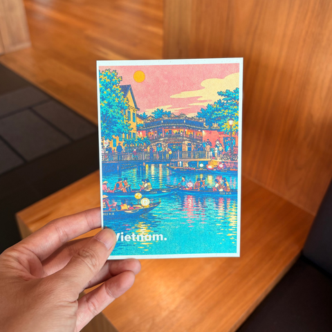 Hoi An Vietnam Souvenir Postcard – Lantern Boats Hoai River