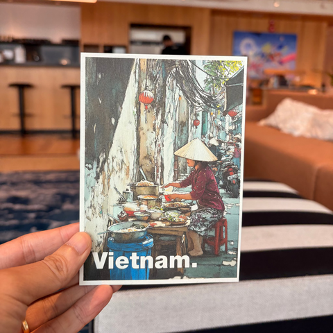 Vietnam Souvenir Postcard – Sidewalk Noodle Vendor