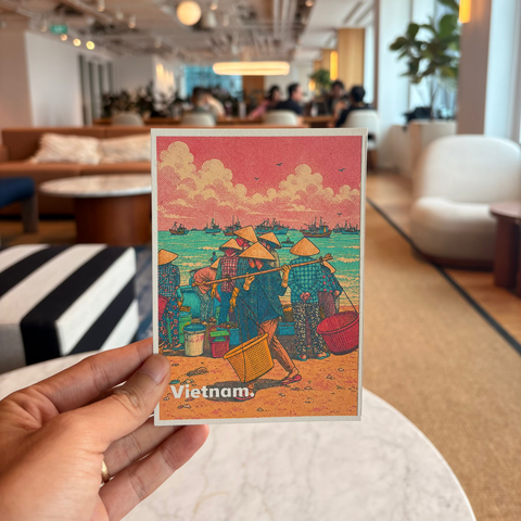 Danang Vietnam Souvenir Postcard – Coastal Morning Fish Market