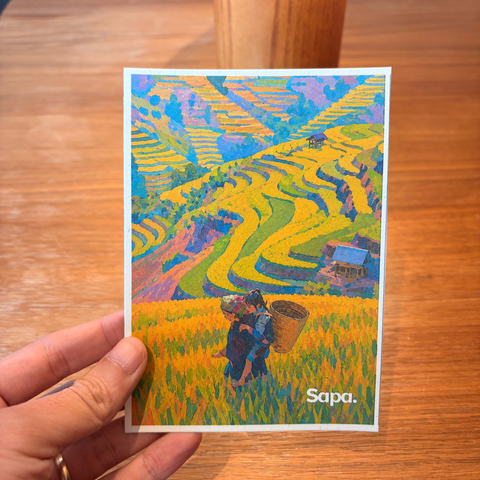 Sapa Vietnam Souvenir Postcard – Rice Terraces & Local Life