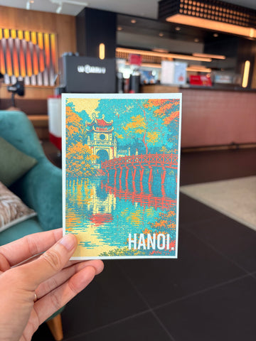 Vietnam Souvenir Postcard – The Huc Bridge Hoan Kiem Hanoi