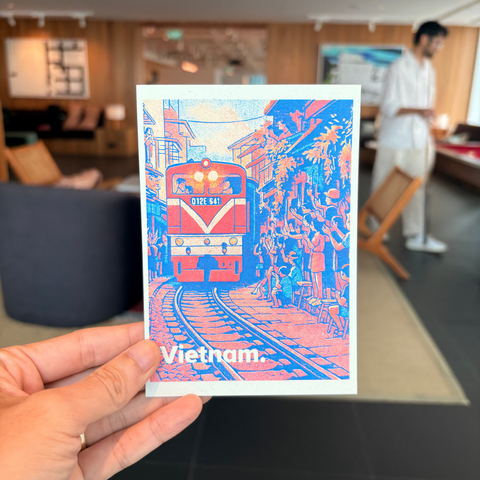 Vietnam Souvenir Postcard – Hanoi – Train Street