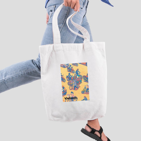 Vietnam Souvenir Travel Tote Bag – Flower Bike Traffic Jam