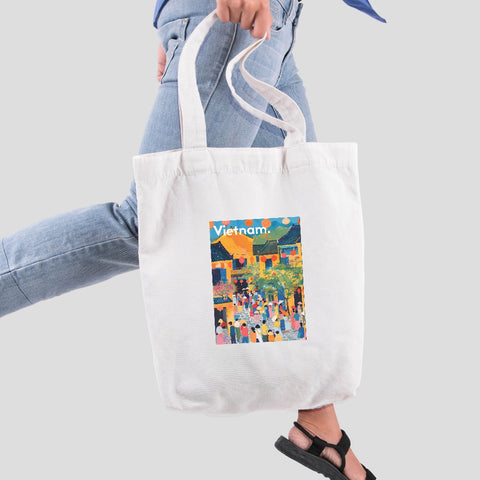 Vietnam Souvenir Travel Tote Bag – Hoi An Ancient Town Lantern Street Festival