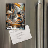 Chodole Vietnam Fridge Magnet – Sunlit Alley Life of Mother and Son