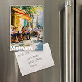 Chodole Vietnam Fridge Magnet – Morning Sidewalk Coffee & Chat