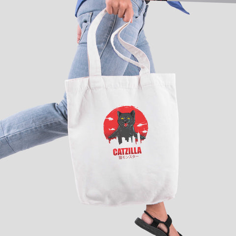 Túi tote vải in hình Cat Lovers - Catzilla (nhiều màu)