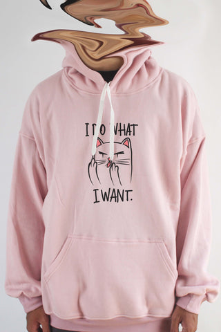Áo khoác hoodie unisex cotton hình Cat Lover Series - I do what i want (nhiều màu)