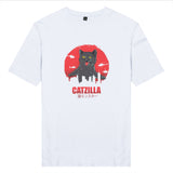 Áo thun unisex cotton 100% in hình Cat lover series - Catzilla (nhiều màu)