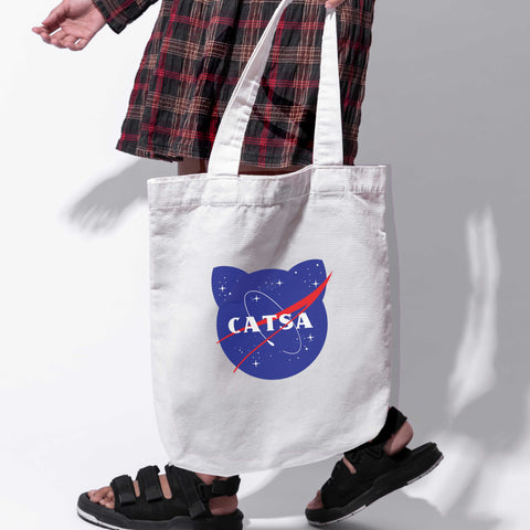 Túi tote vải in hình Cat Lovers - Catsa (nhiều màu)