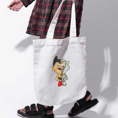 Túi tote vải in hình Half Skeleton - Astroboy (nhiều màu)