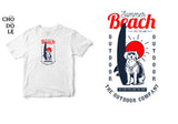 Áo thun unisex cotton 100% in hình Life is better when you surf, and there is dog