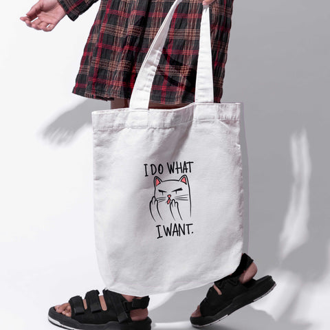 Túi tote vải in hình Cat Lovers - I do what i want (nhiều màu)