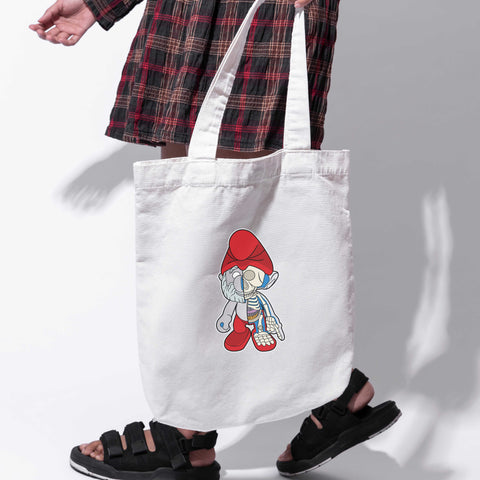 Túi tote vải in hình Half Skeleton - Smurf (nhiều màu)