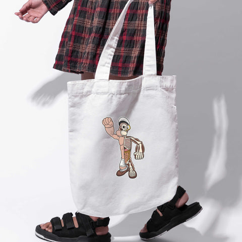 Túi tote vải in hình Half Skeleton - Popeye (nhiều màu)