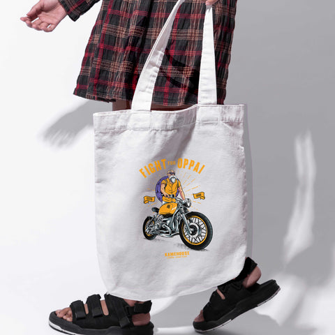 Túi tote vải in hình Thần Rùa Kame biker (nhiều màu)
