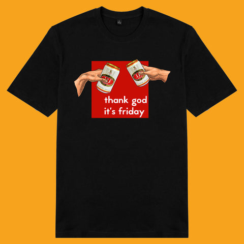 Áo thun unisex cotton 100% in hình Thank God, it's Friday - 333 version (nhiều màu)