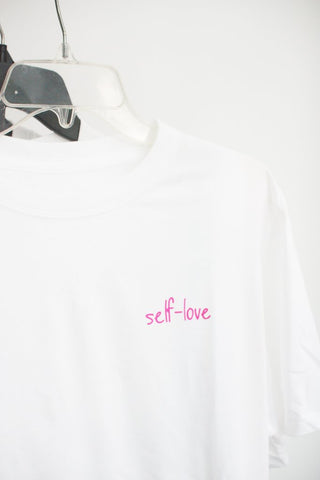 Áo thun unisex cotton 100% in chữ Self love  (nhiều màu)