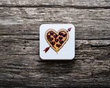 Đế ly bằng gỗ in hình Pizza heart love