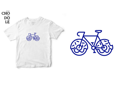 Áo thun unisex cotton 100% in hình bicycle donuts