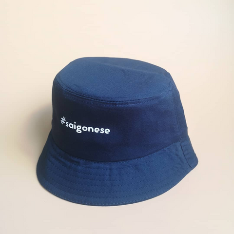 In nón với chữ theo yêu cầu - bucket hat/ nón tai bèo màu navy #Saigonese