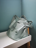 Túi tote trơn màu xanh mint