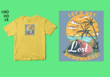 Áo thun unisex cotton 100% in hình Lets get lost some where - beach camping