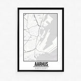 Tranh poster khổ A3 giấy mỹ thuật in hình Love City - Aarhus