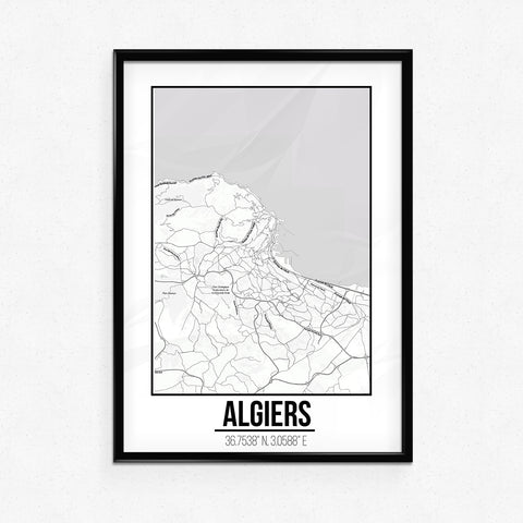 Tranh poster khổ A3 giấy mỹ thuật in hình Love City - Algiers