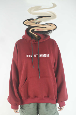Áo khoác hoodie unisex cotton in chữ Broke but Handsome (nhiều màu)