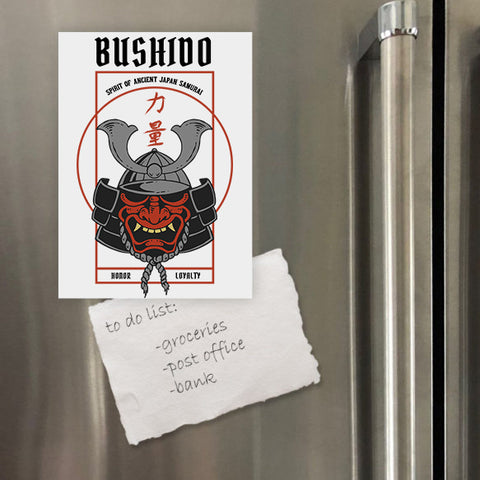 Miếng hít tủ lạnh giữ note in hình Bushido