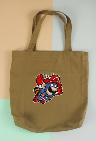 Túi tote vải in hình Super Hereos - Captain Mario (nhiều màu)