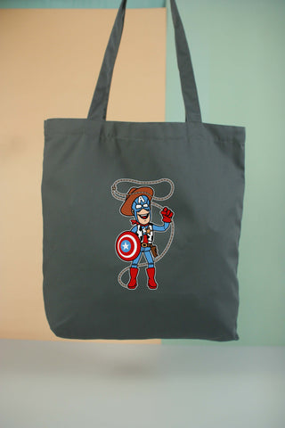 Túi tote vải in hình Super Hereos - Captain Woody (nhiều màu)