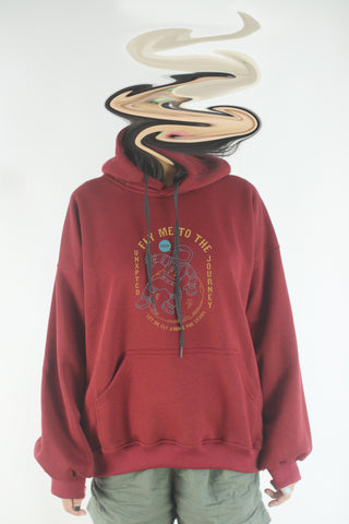 Áo khoác hoodie unisex cotton hình Fly me to the moon (nhiều màu)
