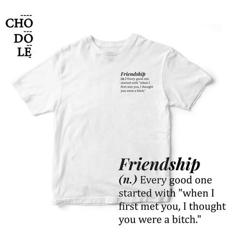 ÁO THUN UNISEX COTTON 100% IN CHỮ Friendship