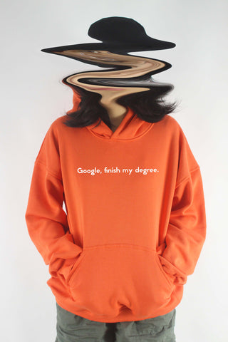 Áo khoác hoodie unisex cotton in chữ Google, finish my degree. (nhiều màu)