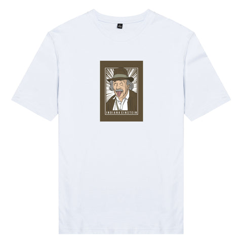 Áo thun unisex cotton 100% in hình Iconic People - Indiana Jones Einstein