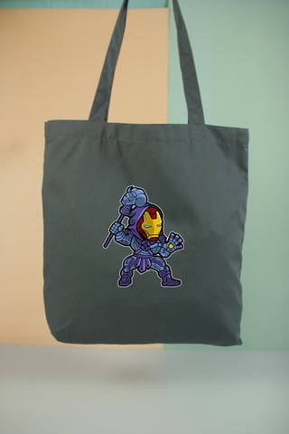 Túi tote vải in hình Super Heroes - Iron Skeletor (nhiều màu)